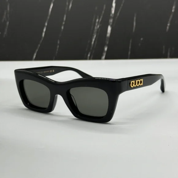 NEW GG1773S 001 GUCCI BLACK GREY CAT EYE WOMEN GUCCI SUNGLASSES - Picture 4 of 12